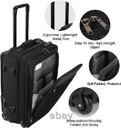 Bonioka Rolling Garment Bag with Wheels, Bags Built-in TSA Black