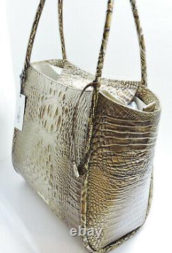 Brahmin Bailee Cappuccino Ombre Brown To Gold Croc Embossed Leather Shopper NWT