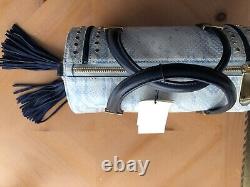 Brahmin Claire Sky Berwick Speedy Roll Barrel Bag NWT $355 FAB Studs & Tassels