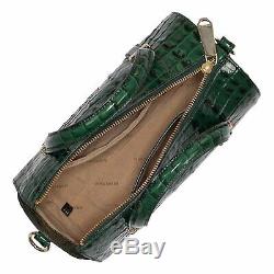 Brahmin Claire Speedy Roll Barrel Bag Emerald Croc Green Leather Evening