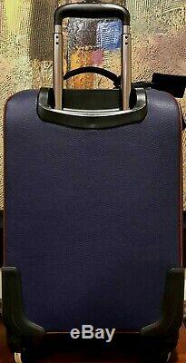 Brand New ZILLI Blue Luxury Calfskin Leather Rolling Carry-On Rare Item