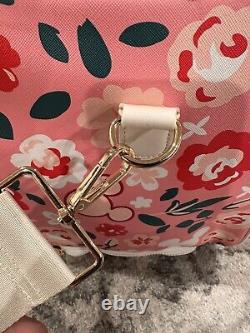 Brand New withTags Mickey Minnie Mouse Bioworld Rolling Duffle Bag Pink Red Floral
