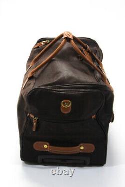 Bric's Leather Duffel Bag Rolling Luggage Brown 26
