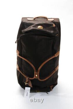 Bric's Leather Duffel Bag Rolling Luggage Brown 26