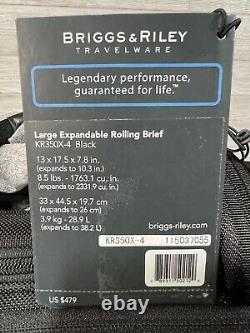 Briggs & Riley @Work Large Expandable Rolling Brief KR350X-4 Black Ballistic Bag