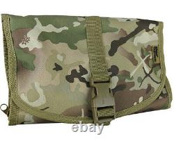 British Army Combat Zip Compact Hanging BTP Camo Travel Shave Wash Kit Roll Bag