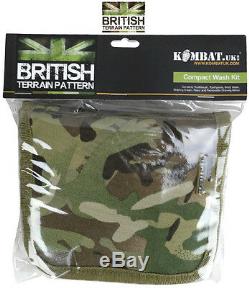 British Army Combat Zip Compact Luxury BTP Travel Wash Bag Shave Kit Roll New US