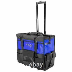CONSTRUCTION HEAVY DUTY Rolling Tool Bag Tote With Pop Up 20 Handle Wheels