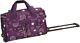 Carry On Duffel Bag Womens Purple Flight Purse Airport Flying Luggage Rolling