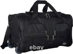 Carry On Travel Duffel Bag Mens Womens Black Storage Rolling Travel Sack Duffle