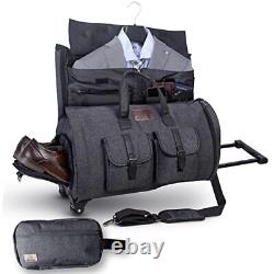 Carry-on Suit Rolling Garment Bag for Men Travel, New & Improved Dark Jeans