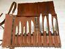Chefs Knife Roll Bag, Pure Leather, Knife Carry Case Wallet 10 Pockets, TAN COLOR