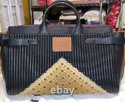 Coach 1941 DOUBLE Swagger 43 COLORBLOCK Quilted Rivets Black NAPPA leather 25489