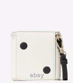 Collectible NWT Kate Spade 3D ROLL THE DICE Leather Polka Dot Dice Wristlet Bag