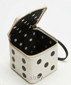 Collectible NWT Kate Spade 3D ROLL THE DICE Leather Polka Dot Dice Wristlet Bag