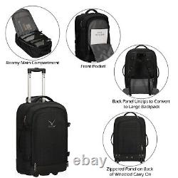 Convetible 22'' Rolling Carry on Luggage Detachable Backpack 3pcs Packing Cubes