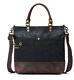 Della Q Maker's Tote Bag Black Waxed Canvas And Leather New With Tags