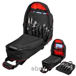 Deluxe 2-in-1 Tool Bag Organizer Storage Rolling Tool Bag and Tool Backpack Kit