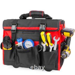 Deluxe 2-in-1 Tool Bag Organizer Storage Rolling Tool Bag and Tool Backpack Kit