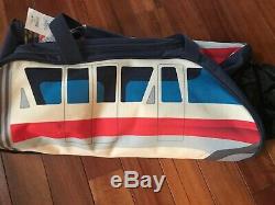 Disney Parks MONORAIL TAG Rolling DUFFLE BAG TRAVEL LUGGAGE New