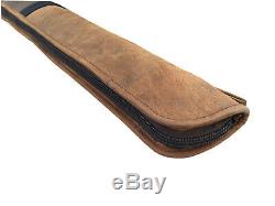Distressed Leather Shotgun Slip Case Lightweight Roll-up Gun Case