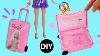 Diy Mini Suitcase For Doll Dollhouse Accessories Miniature Barbie Rolling Luggage