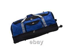 Drop Bottom Rolling Duffel Bag Navy 40 Double Zipper Luggage & Travel Gear New
