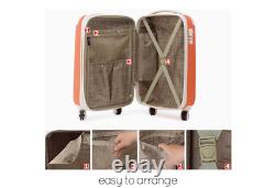 EDDAS Trolley Bag 25 Spinner Wheel Hard Shell ABS Luggage Suitcase EA102 Orange