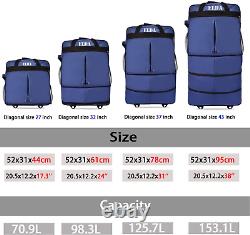 ELDA Expandable Foldable Luggage Suitcase Rolling Duffel Bag Travel navy blue