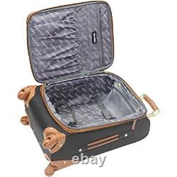 Expandable 24 Softside Bag Mid-sized Checked Suitcase 4-Rolling Spinner Wheels