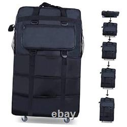 Expandable Collapsible Luggage Rolling Travel Bag Foldable Suitcases black