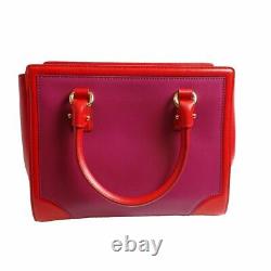 Ferragamo Beky Purple and Red Leather Tote/Shoulder Bag G328/01