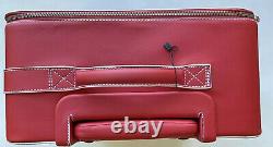 Ferrari 488 GTB Red Leather Stitched Suitcase Luggage Rolling Carry Bag $1400