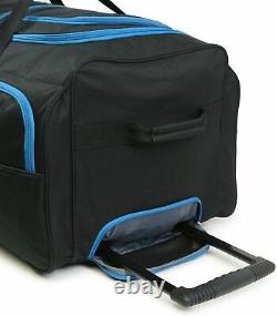 Fila 7-Pocket Large Rolling Duffel Bag, Black/Blue, One Size