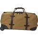 Filson Leather & Tin Cloth Large Rolling Travel Bag / Luggage / Duffle 11070375