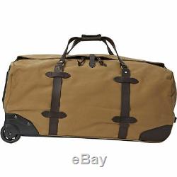Filson Leather & Tin Cloth Large Rolling Travel Bag / Luggage / Duffle 11070375