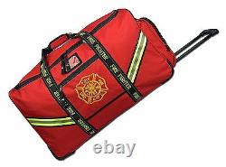 Firefighter Premium Rolling Bunker Turnout Gear Bag with Retractable Handle