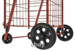 Foldable Rolling Basket Shopping Cart Grocery Bag Laundry Travel Swivel Wheels