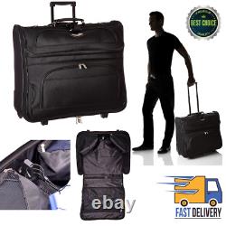 Folding Garment Bag Luggage Carry Suitcase Travel Wheels Rolling Wheeled Case