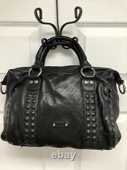 Frye Roxanne RARE! Vintage Black Leather Satchel Purse Handbag