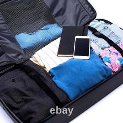 Ful Duffel Bag Rolling Retractable Pull Handle Split Level Storage Black/Blue