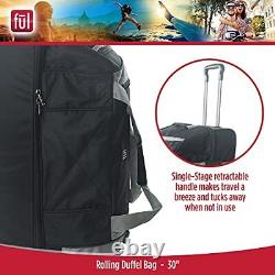 Ful Rig Rolling Duffel Bag Travel Luggage Bag with Wheels 30 Inches Black