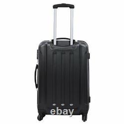 GLOBALWAY 3 Pcs Luggage Travel Set Bag ABS Trolley Suitcase Black