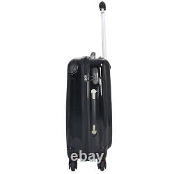 GLOBALWAY 3 Pcs Luggage Travel Set Bag ABS Trolley Suitcase Black