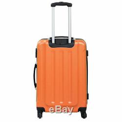 GLOBALWAY 3 Pcs Luggage Travel Set Bag ABS Trolley Suitcase Orange