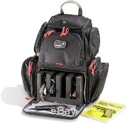GPS Rolling Handgunner Backpack Shooting Range Bag Pistol Travel Case BLACK/RED