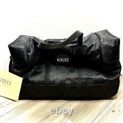 GUCCI Black Off The Grid Duffle 726598 Rolling Luggage Sustainable USB Connect