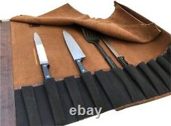Genuine Buffalo Leather Knife Roll Set Chefs Knife Holder Bag3