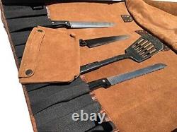 Genuine Buffalo Leather Knife Roll Set Chefs Knife Holder Bag