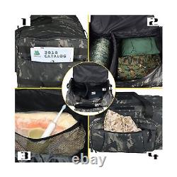 Greencity Duffel Bag Wheels Rolling Deployment Wheeled Military Suitcase Heav